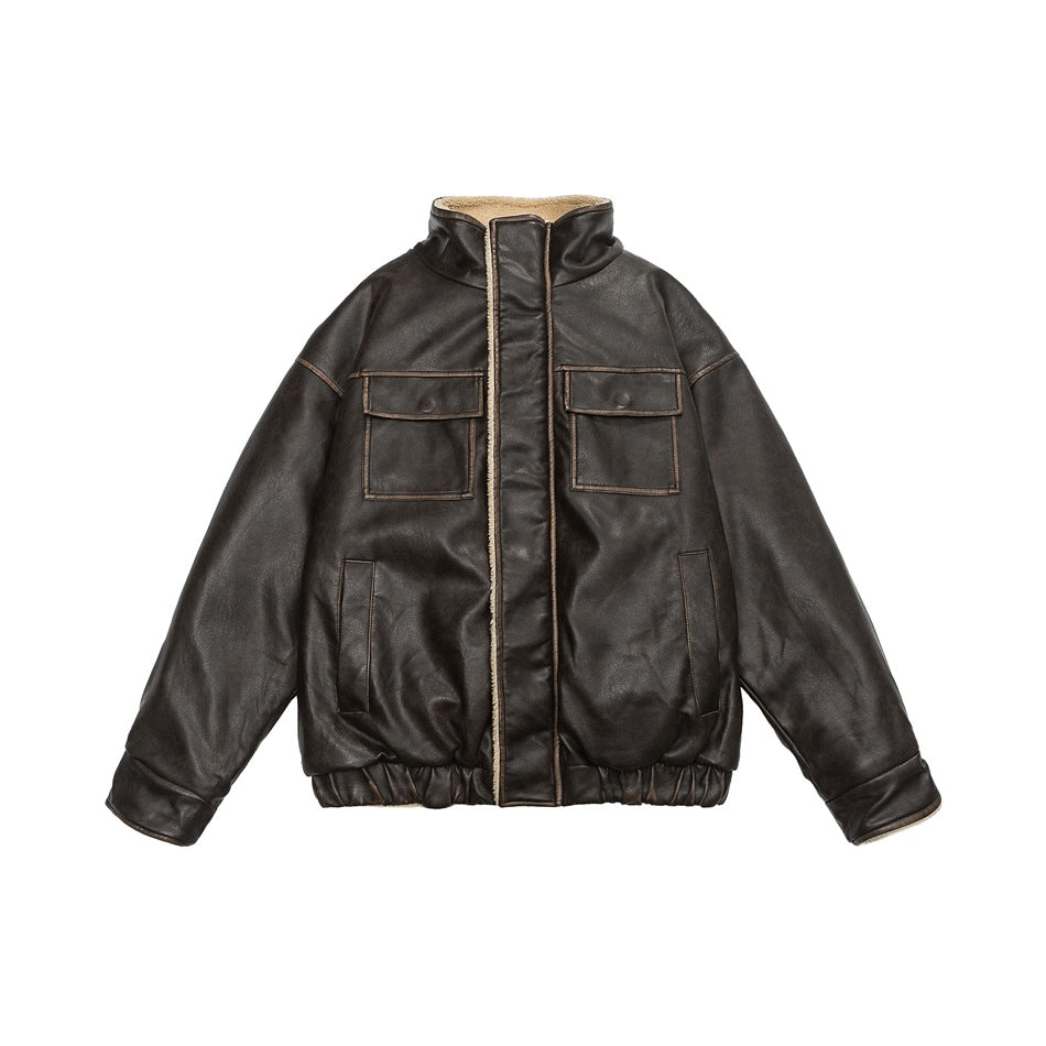 Boa Lining Leather Jacket (3color)