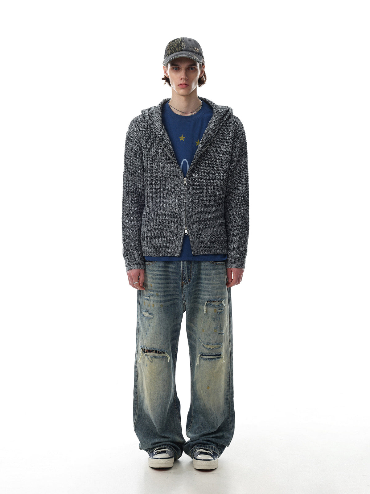 Waffle Texture Oversized Knit Jacket (2colors)