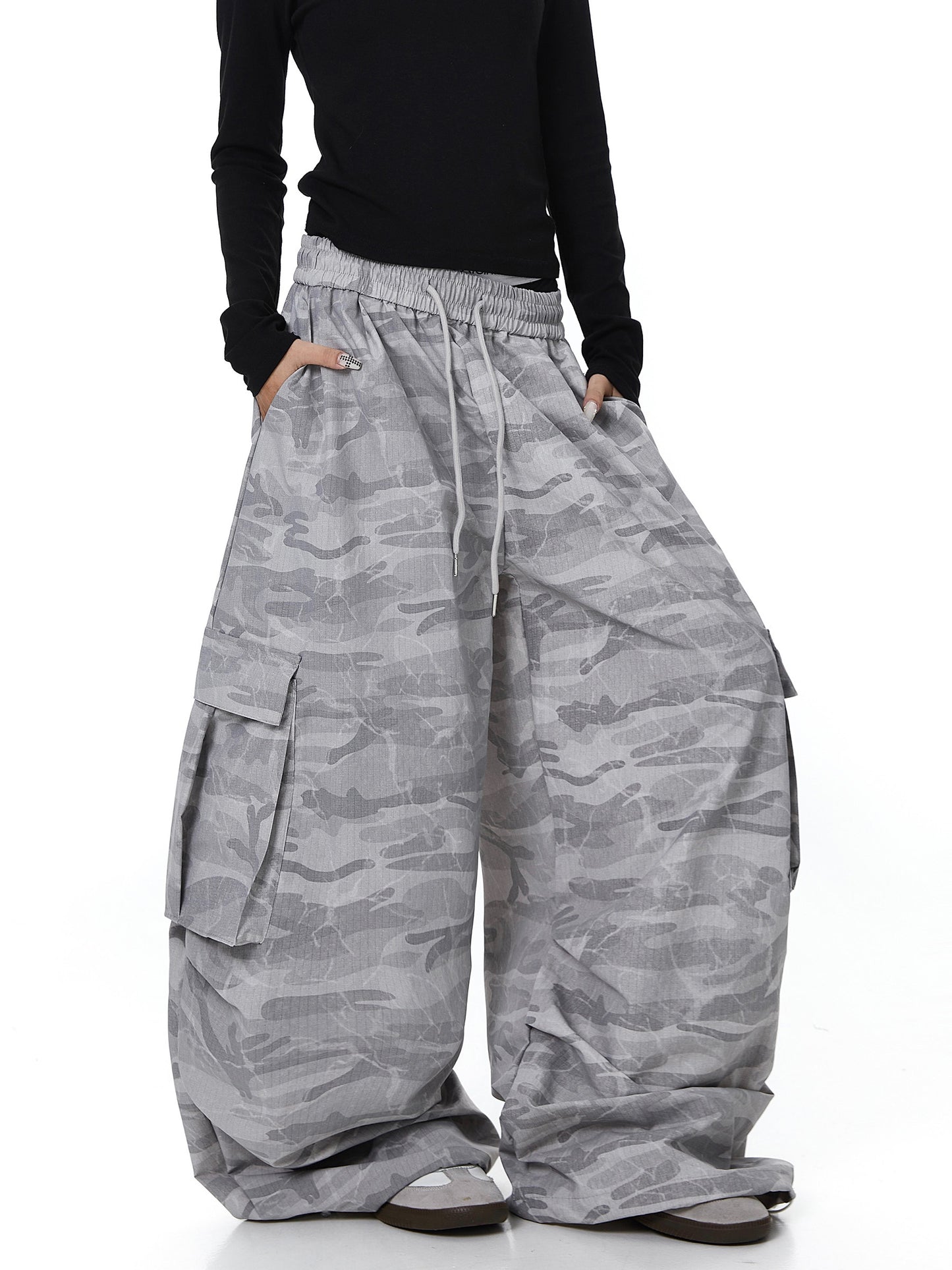 Camo Baggy Cargo Pants (2color)