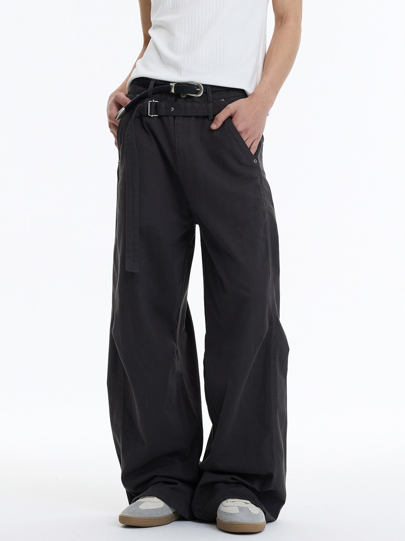 Double Belt Loop Baggy Pants