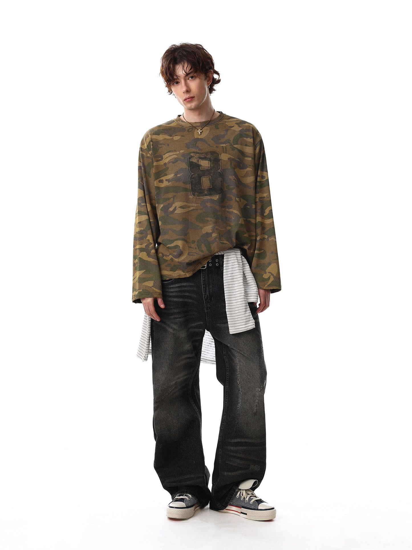 Camo Number 8 Long Sleeve Tee