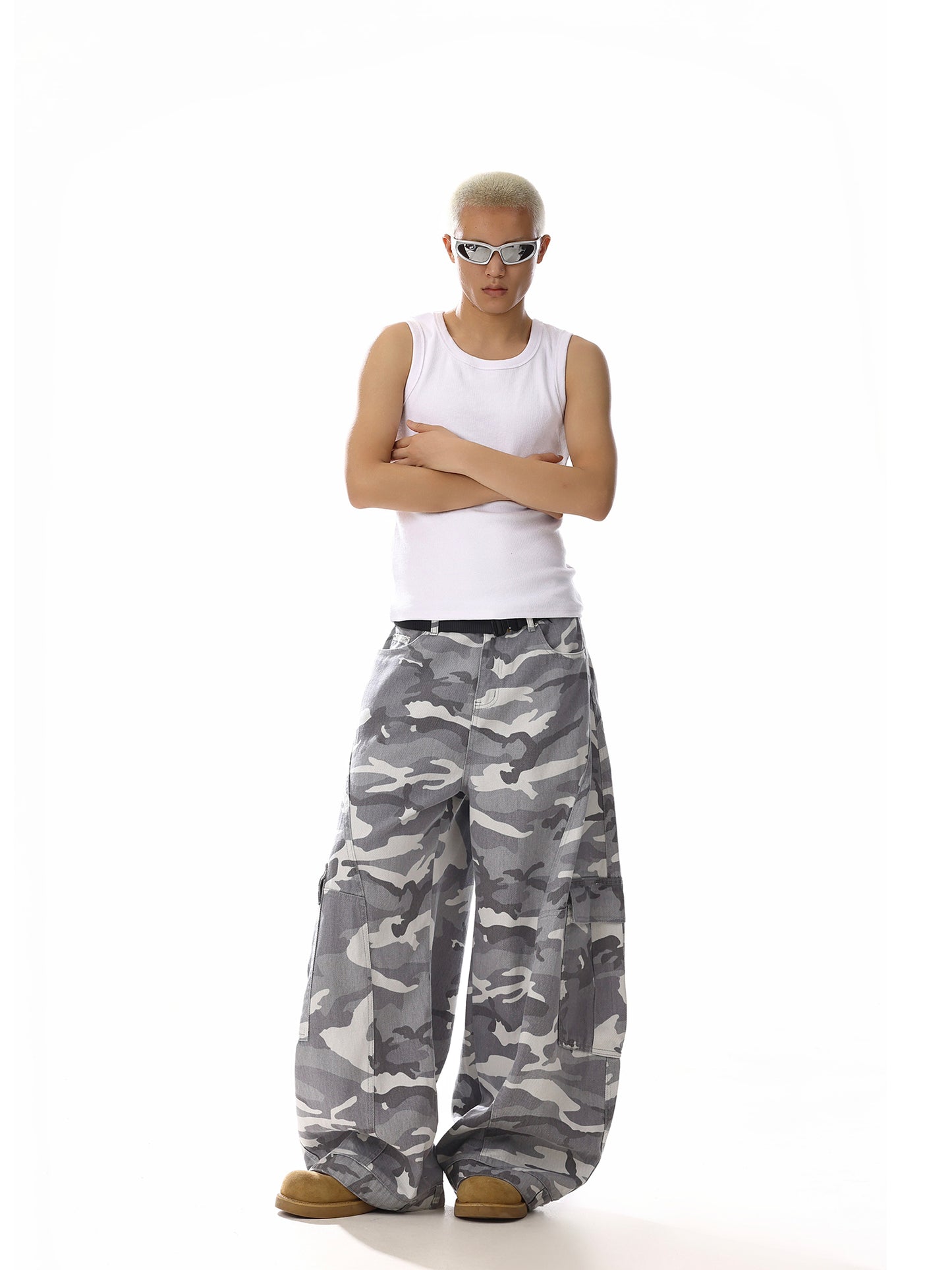 White Camoflage Cargo Denim