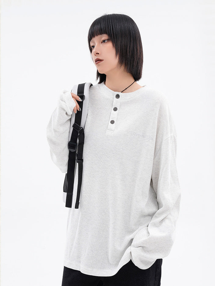 Henry Neck Long T-shirt (2color)