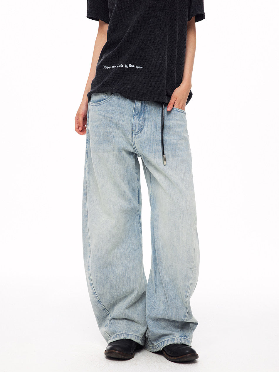 Vintage Cross-Studs Wide Leg Jeans