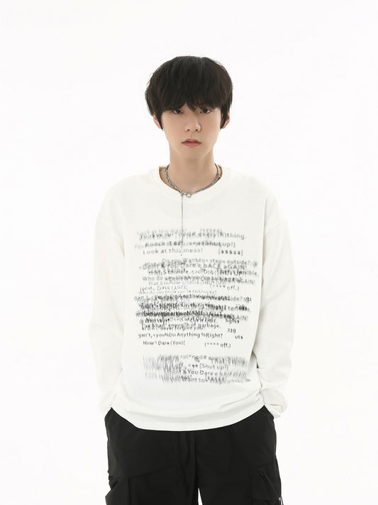 Letter Print Long T-shirt (2color)