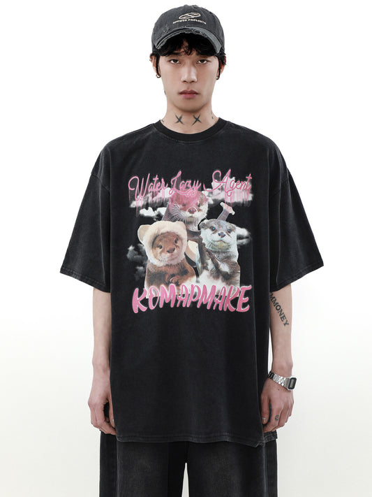 Washed Otter T-shirt (2color)