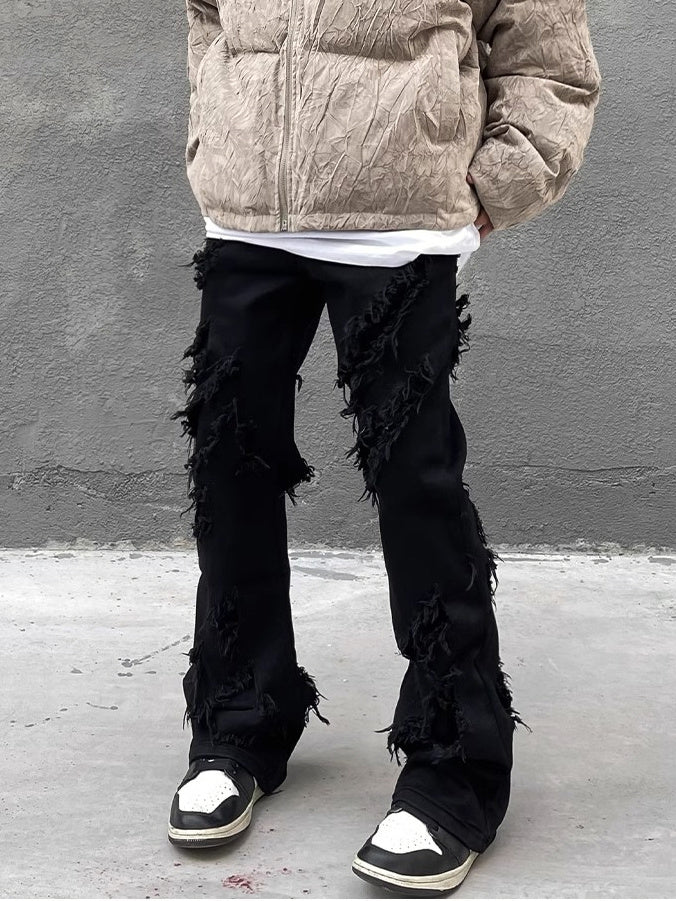 Distressed Fringe Denim