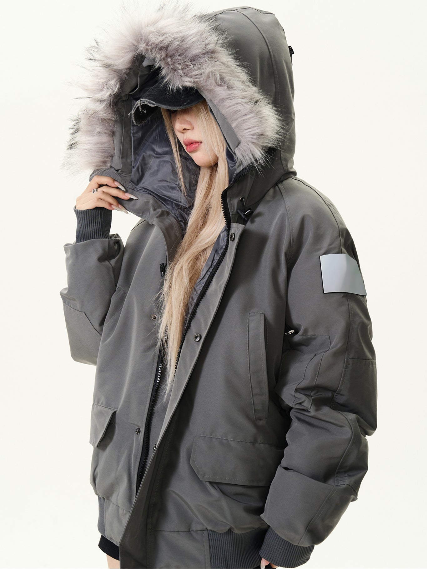 Adjustable Fur Mountain Down Jacket