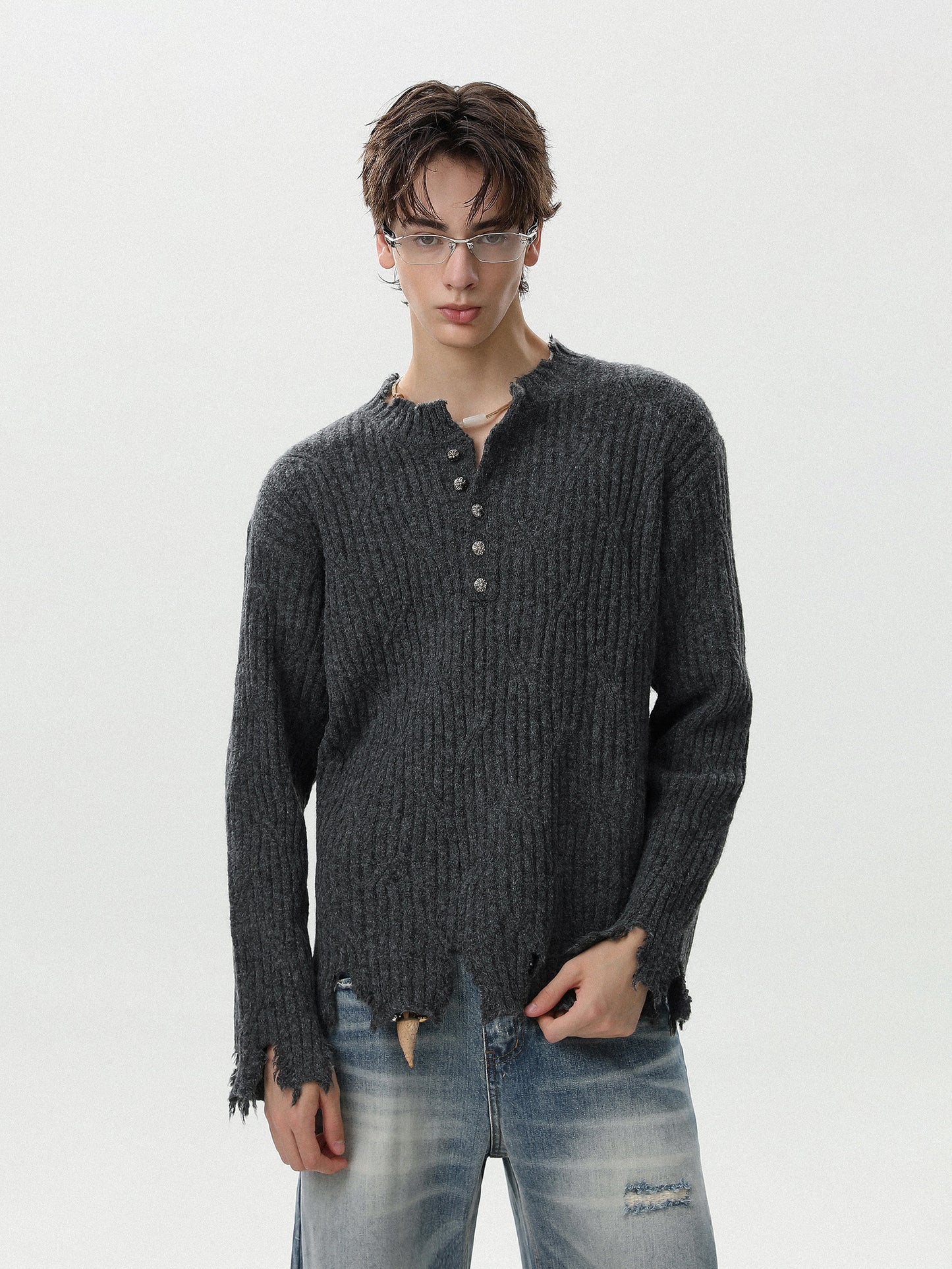 Damage Henlyneck Knit (2color)