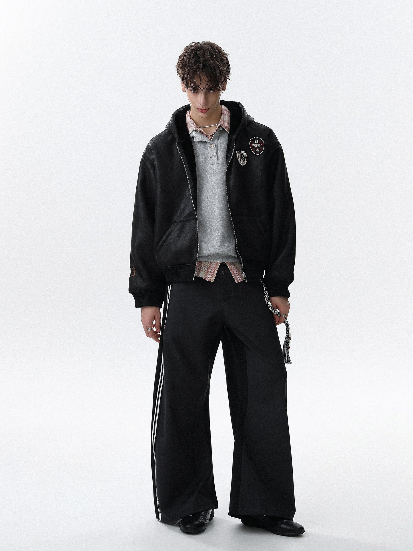 Retro College Patch Hoodie (2color)