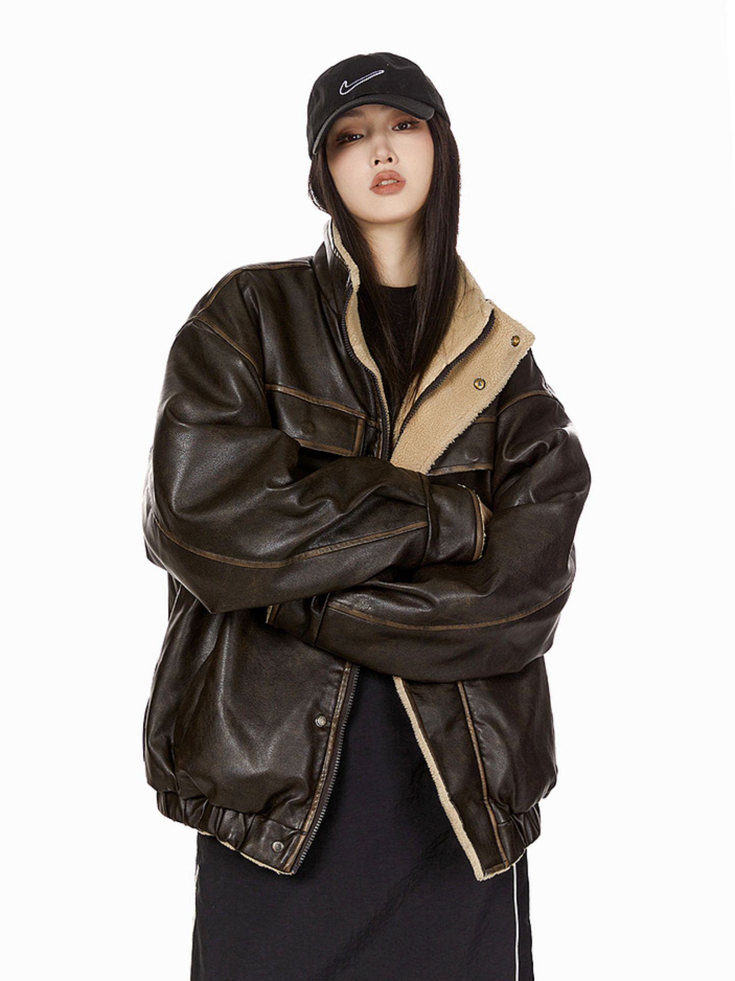 Boa Lining Leather Jacket (3color)