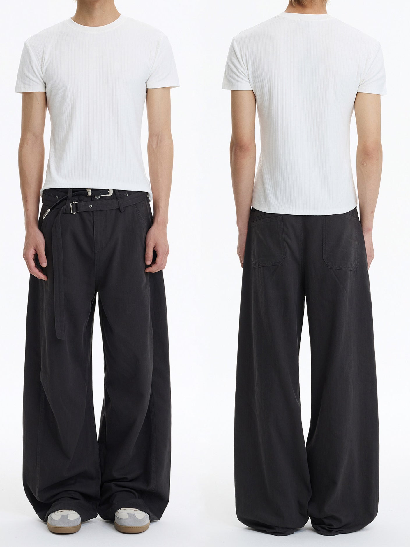 Double Belt Loop Baggy Pants