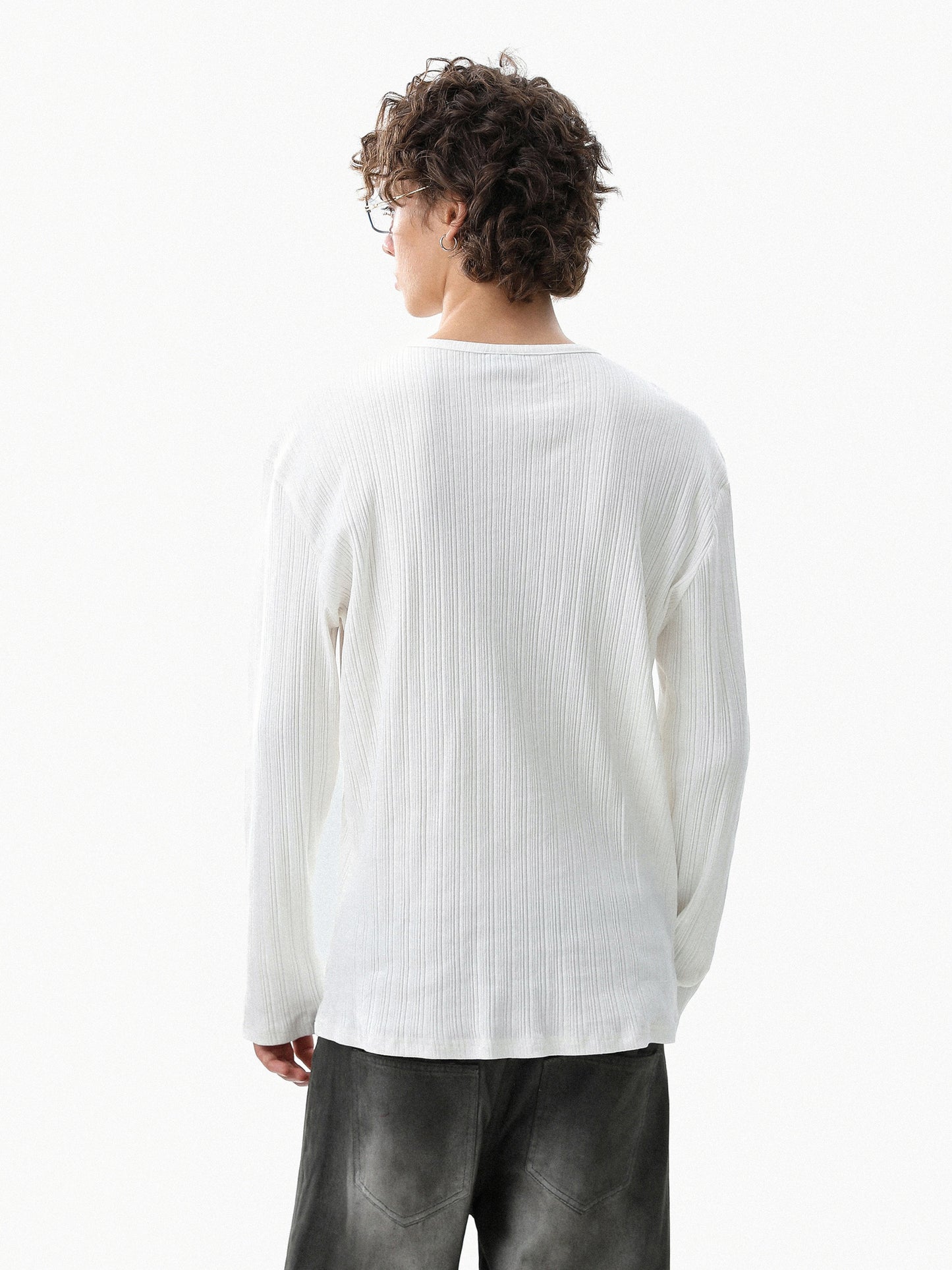 Rib Henlyneck Long Tee (3color)