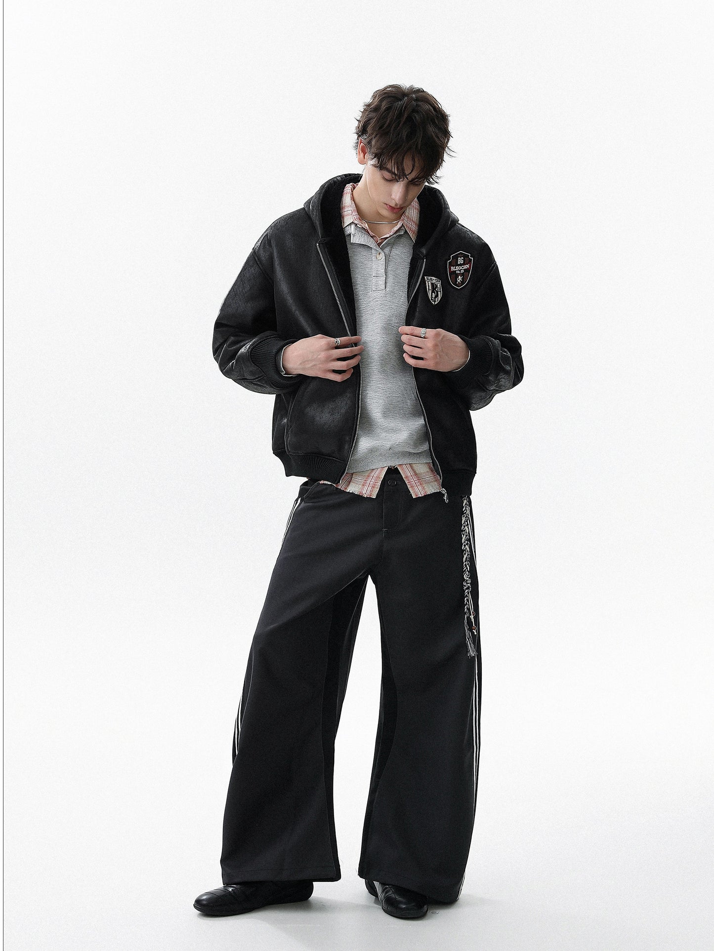 Retro College Patch Hoodie (2color)