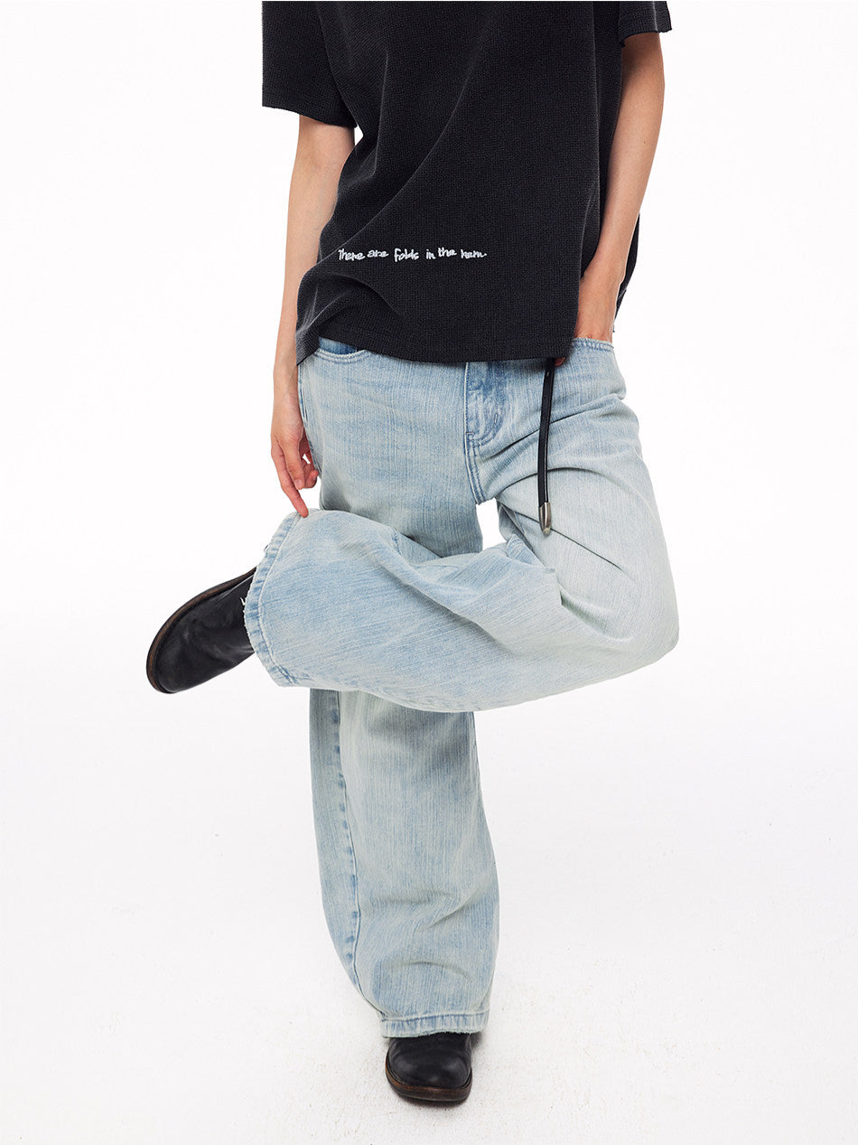 Vintage Cross-Studs Wide Leg Jeans