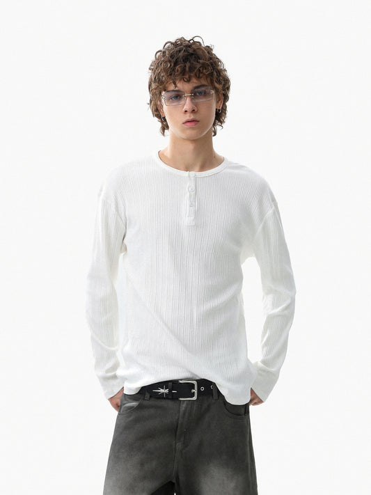 Rib Henlyneck Long Tee (3color)