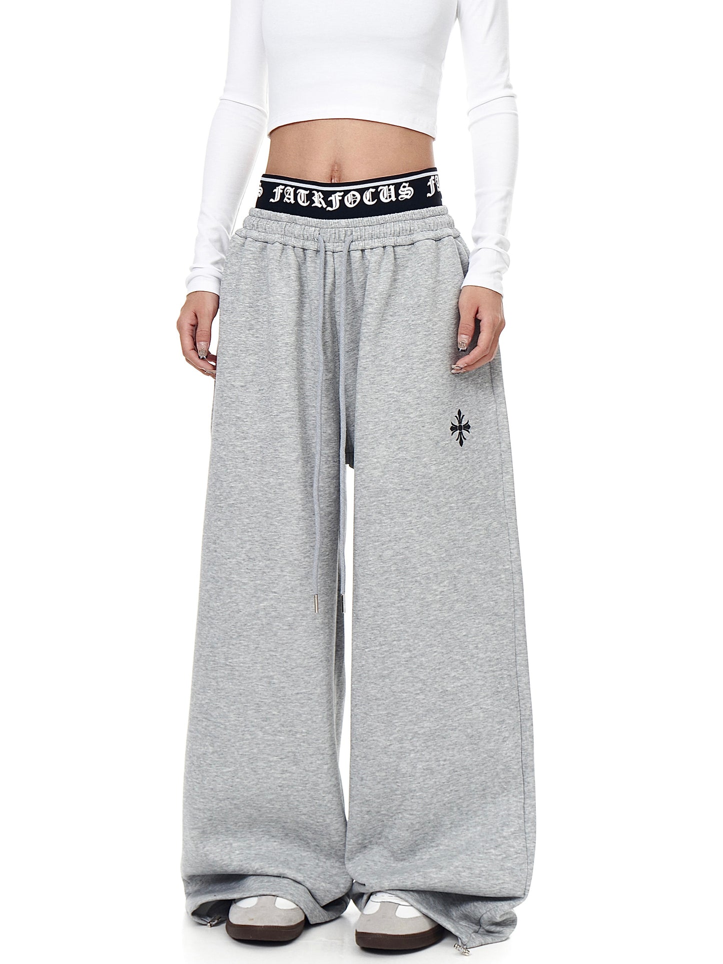 Layered Waistband Cross Sweatpants