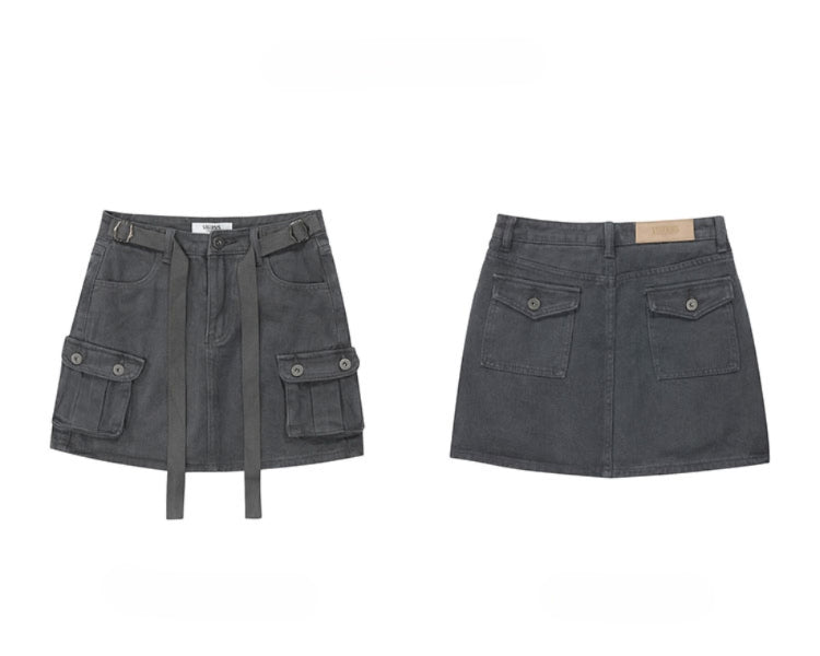 BELT SHORT CARGO SKIRT (2COLOR)