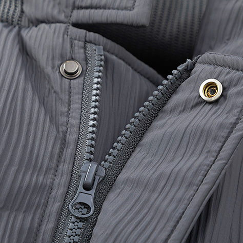 Corduroy Style Gray Down Jacket