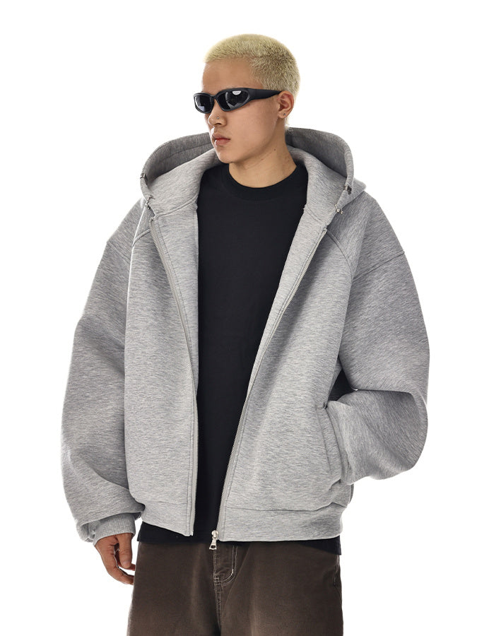 Pierced Boxy Zip Hoodie (2color)
