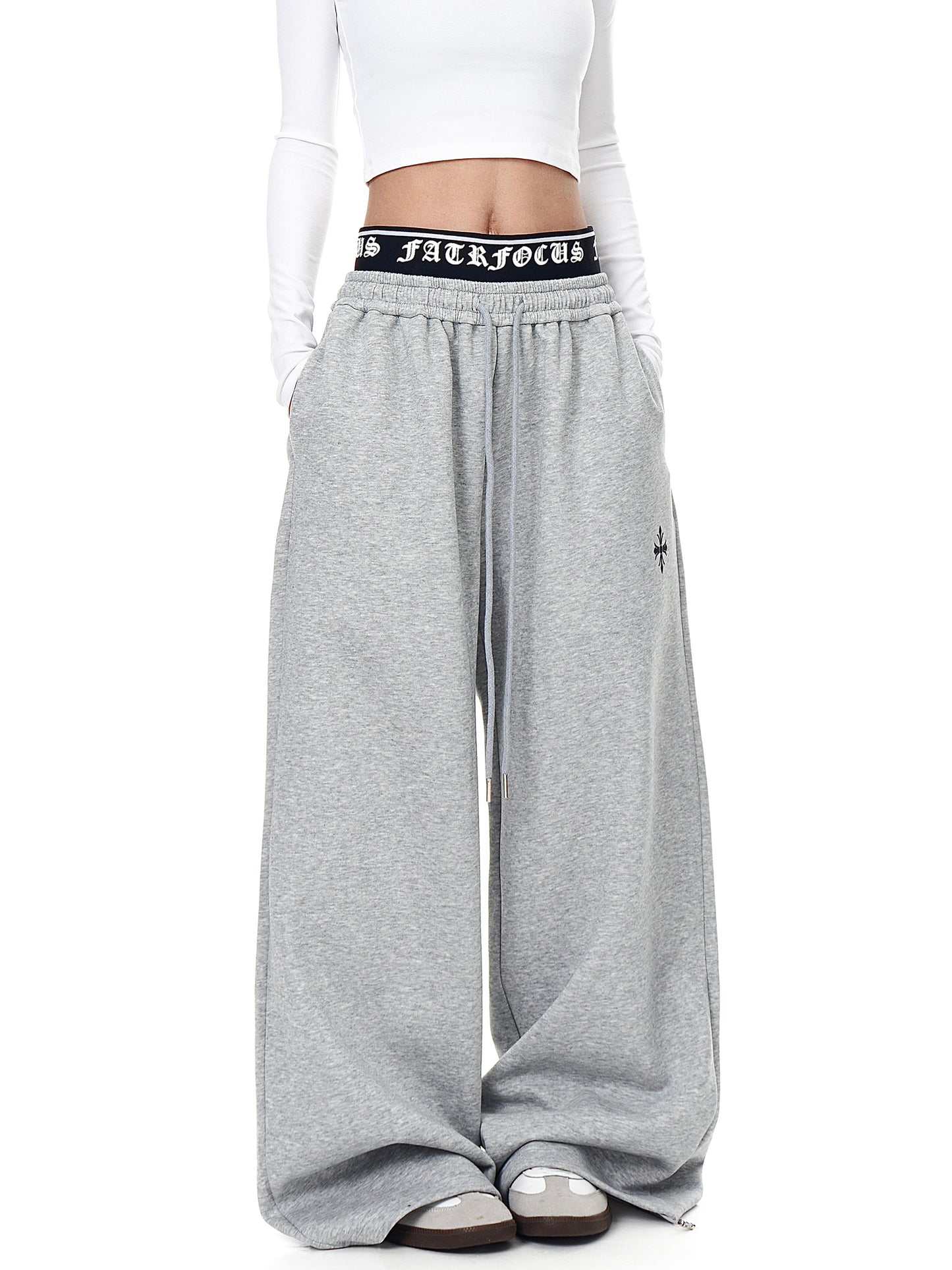 Layered Waistband Cross Sweatpants
