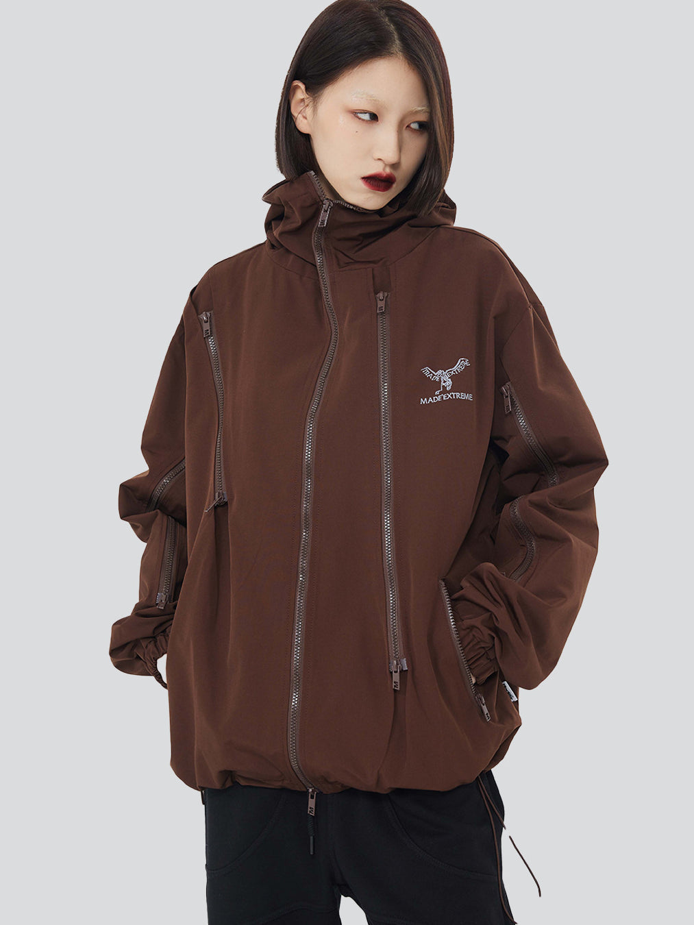 HOODED ZIPPER MOUNTAIN JACKET (3COLOR)