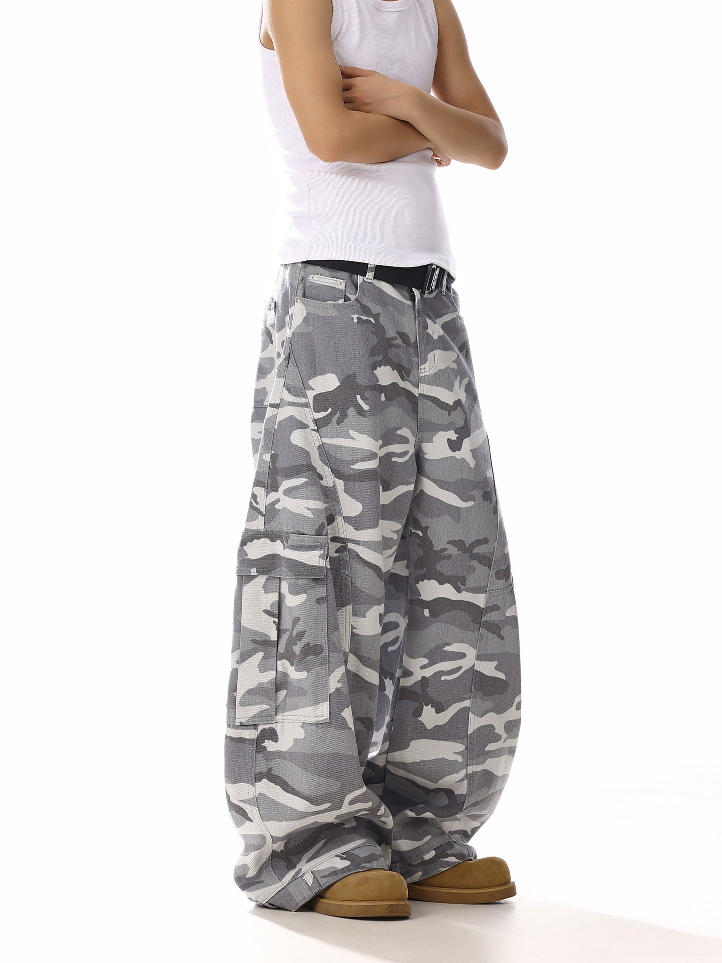 White Camoflage Cargo Denim