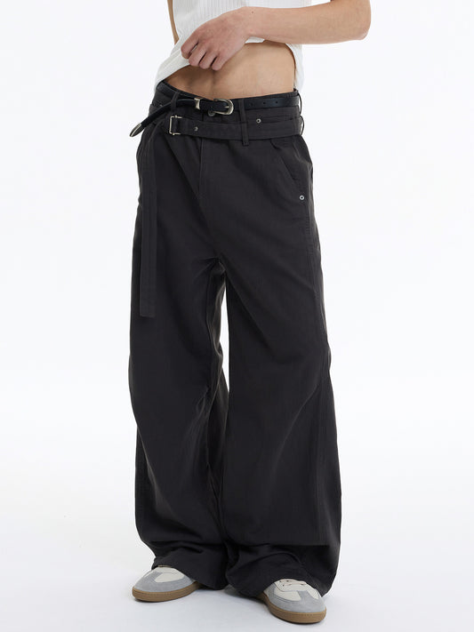 Double Belt Loop Baggy Pants