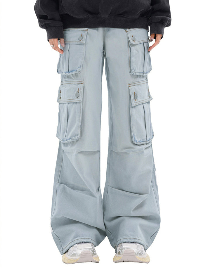 Baggy Denim Cargo Pants (2color)