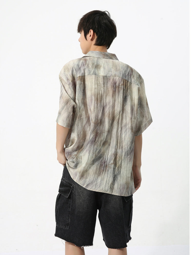 Tie Dye Open coller Shirt (2color)