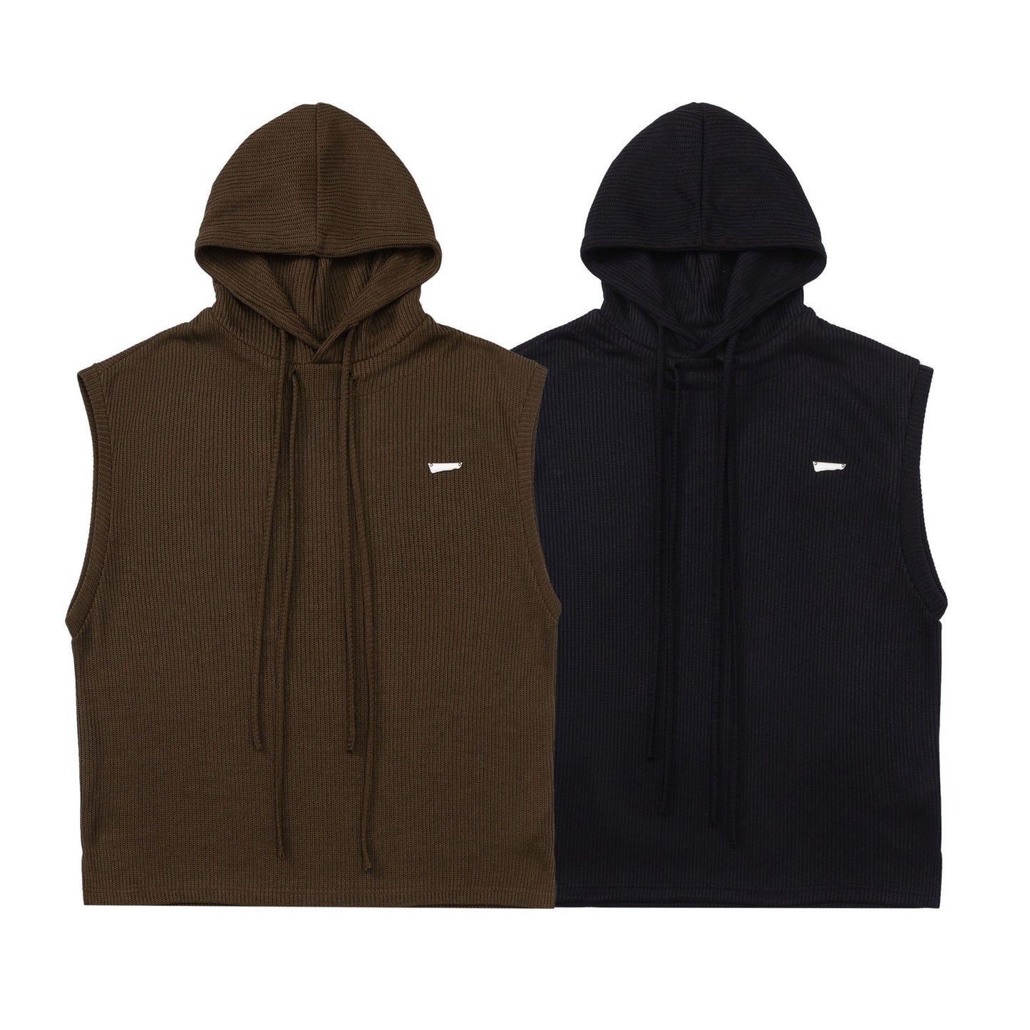 KNIT HOODIE VEST (2COLOR)