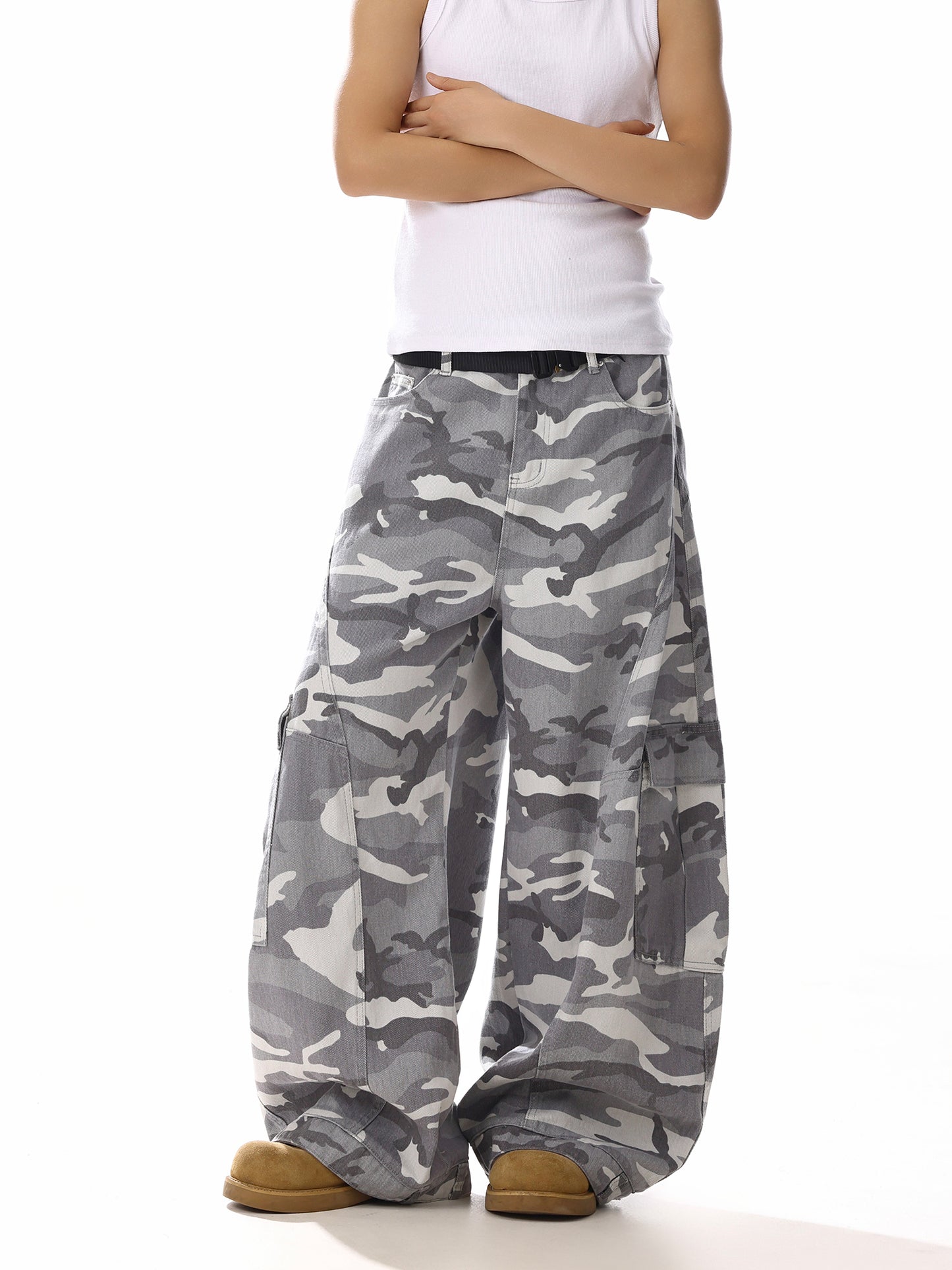 White Camoflage Cargo Denim