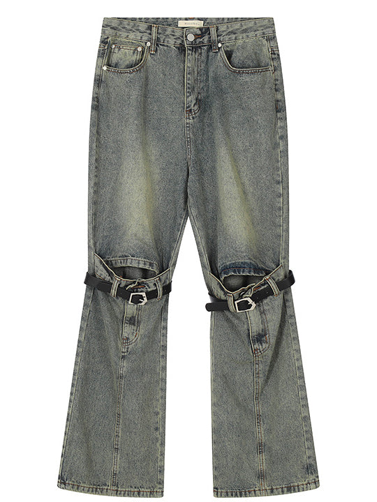 BELT GIMMICK WASHED DENIM (2COLOR)