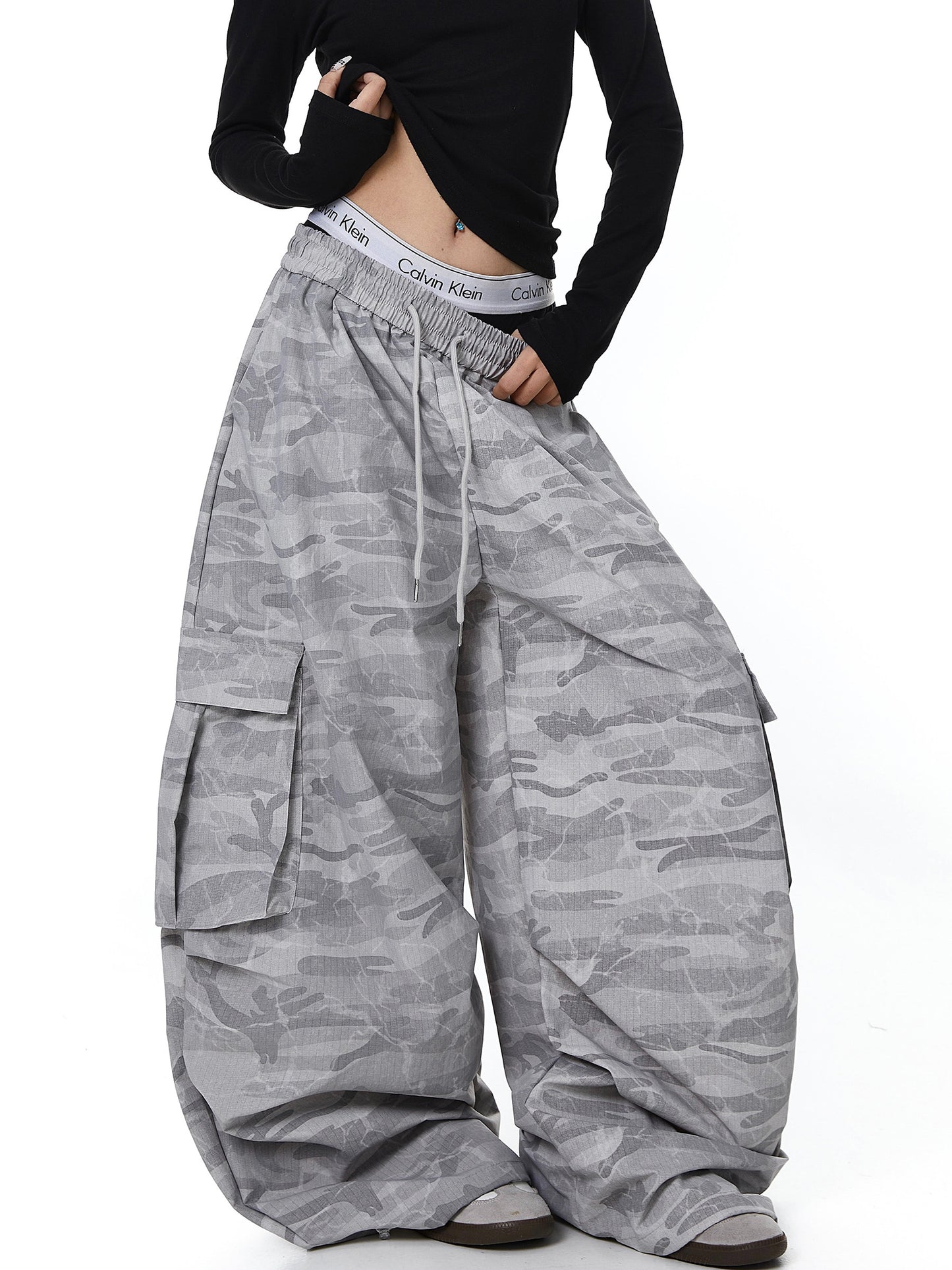 Camo Baggy Cargo Pants (2color)
