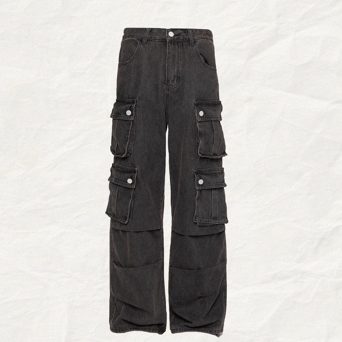 Baggy Denim Cargo Pants (2color)