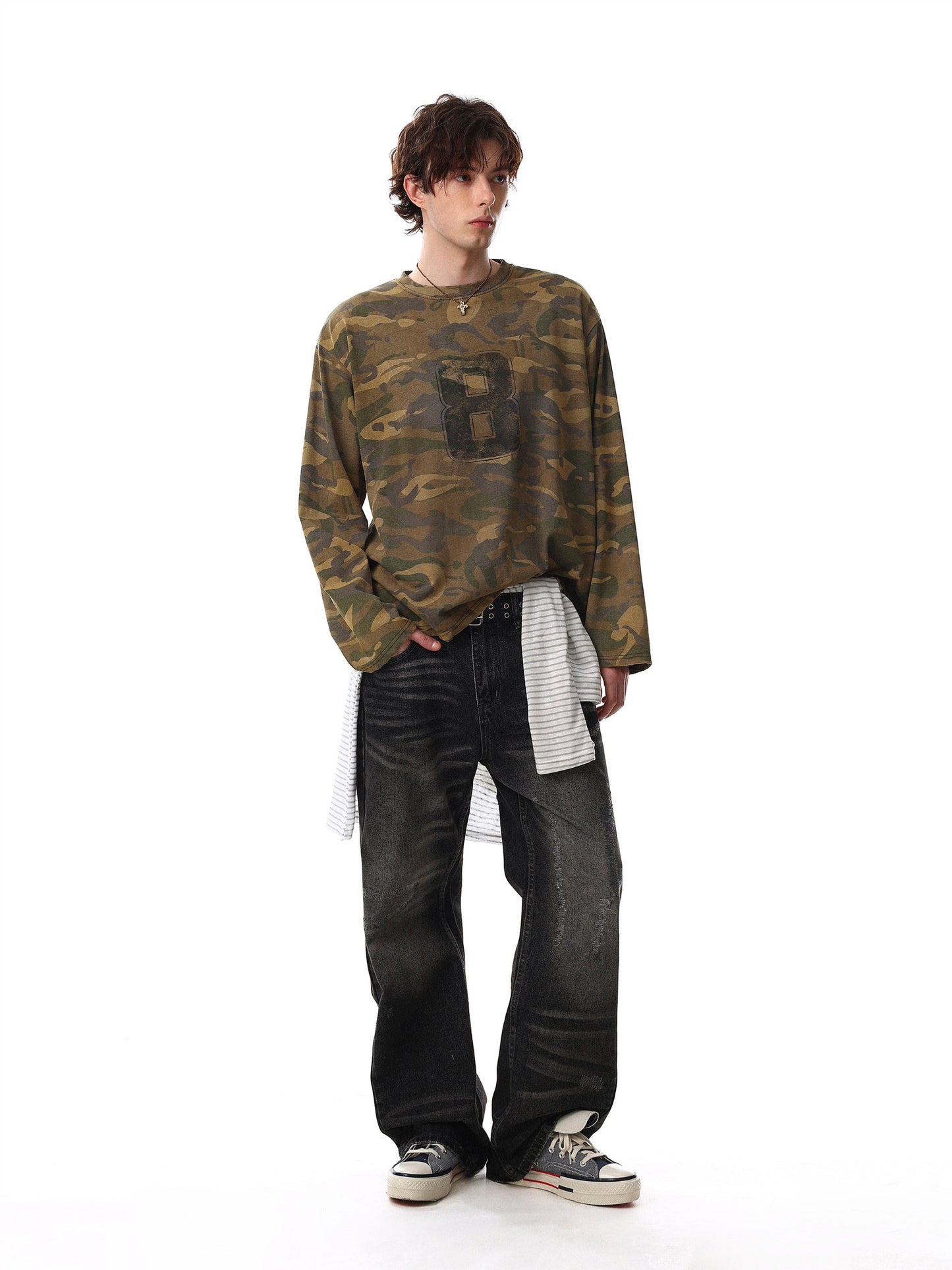 Camo Number 8 Long Sleeve Tee