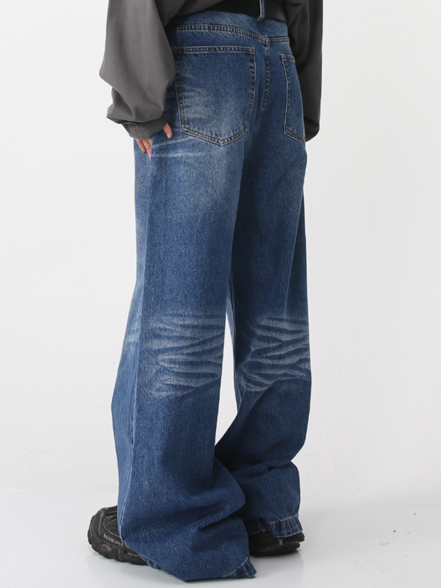 Washed Whisker Wide Denim (2color)