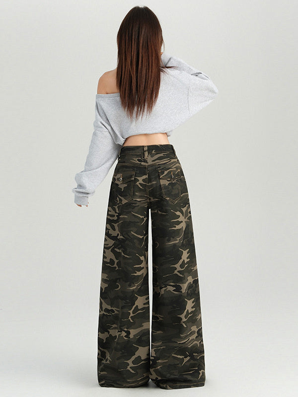 Camouflage Wide Denim (2color)