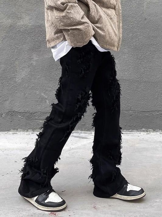 Distressed Fringe Denim