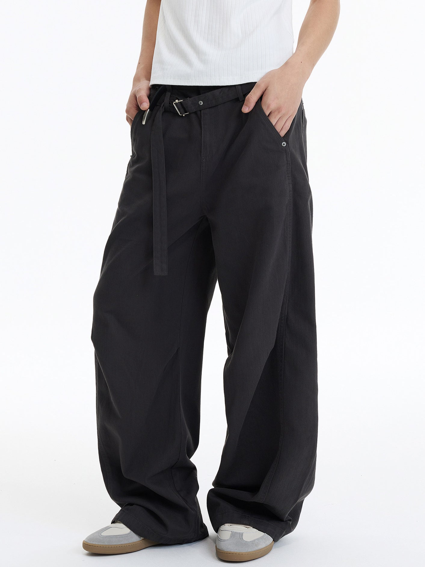 Double Belt Loop Baggy Pants