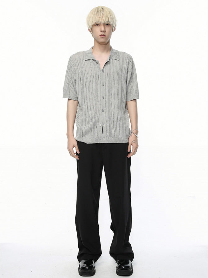 Open coller Krochet Shirt (3color)