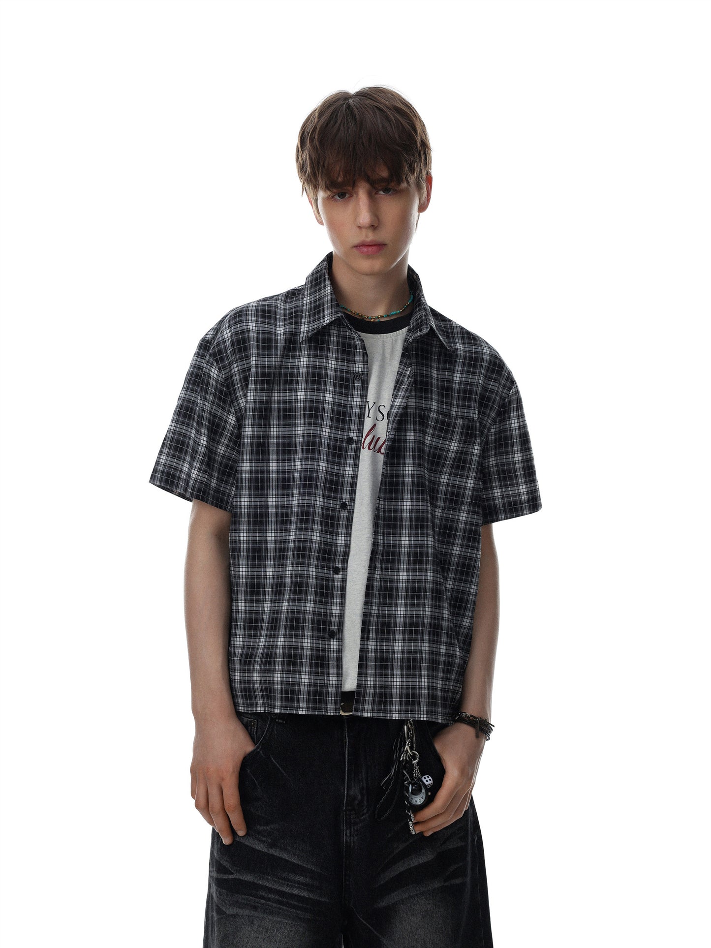 West Coast Plaid Short Sleeve Shirt (2color)