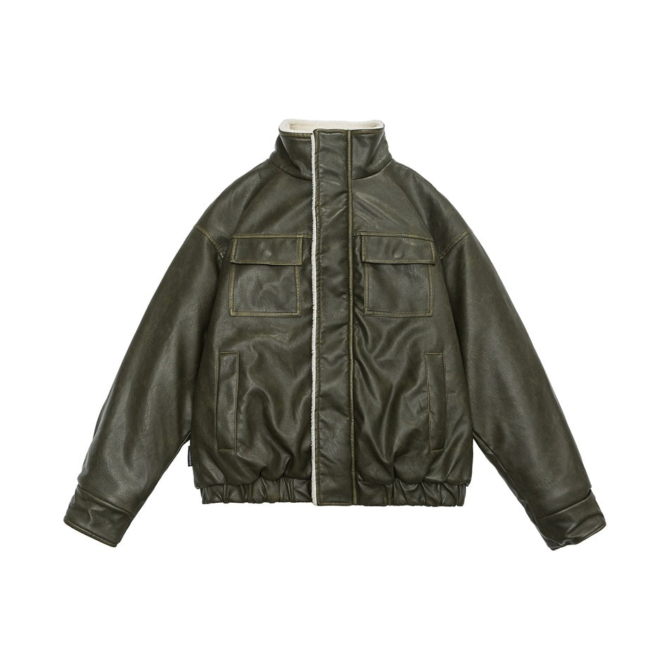 Boa Lining Leather Jacket (3color)