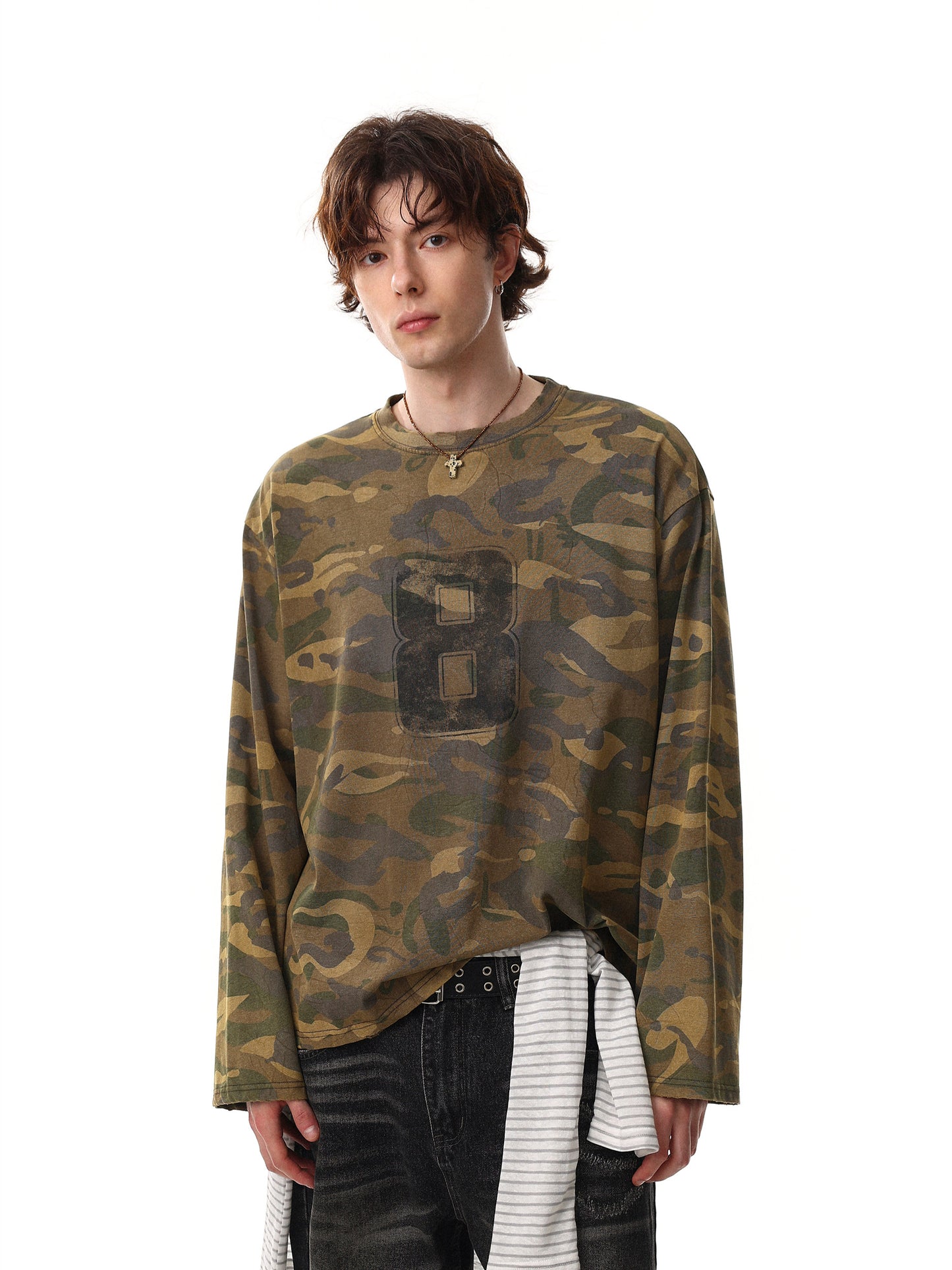 Camo Number 8 Long Sleeve Tee