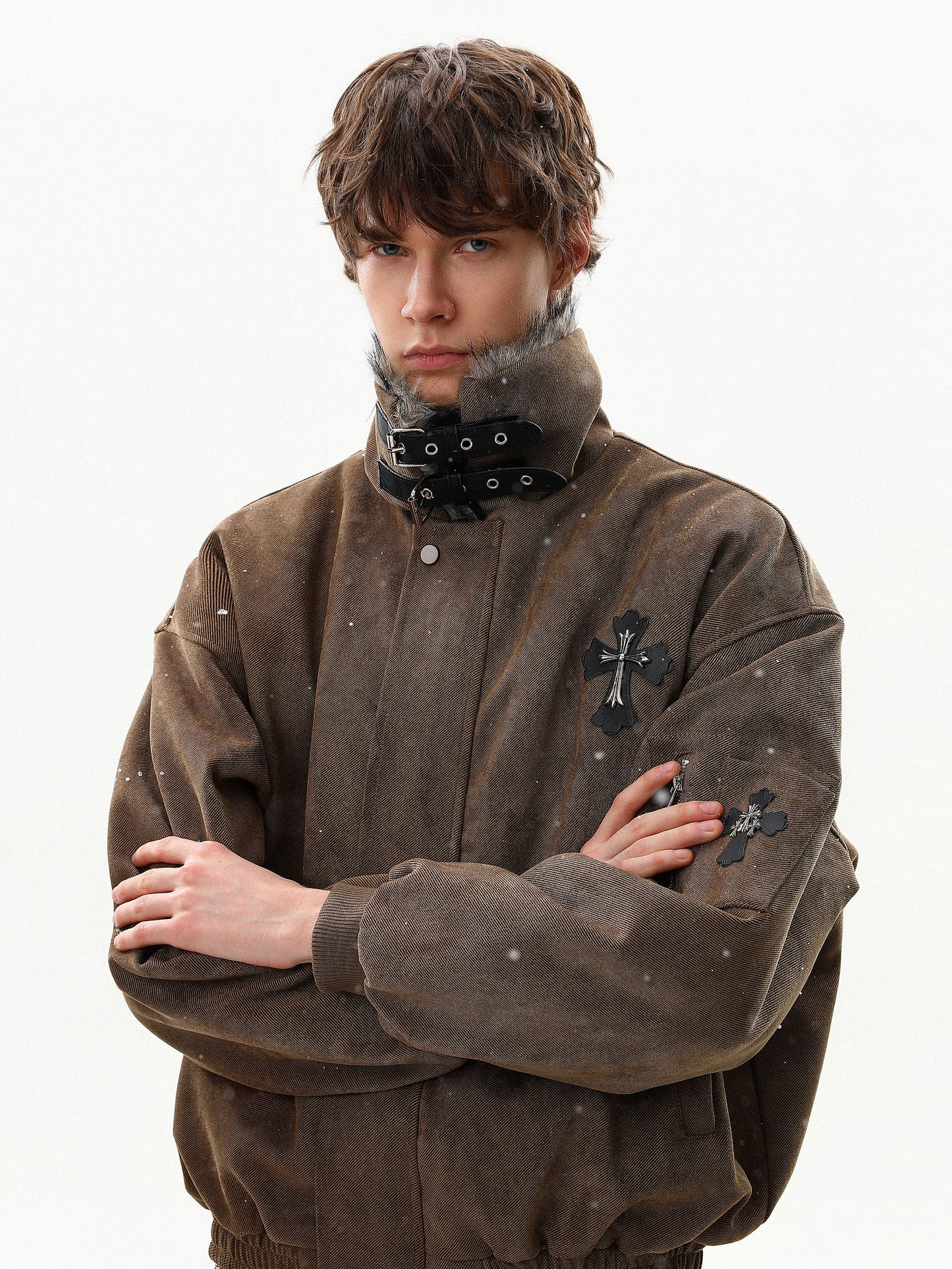 Cross Buckle Fur Jacket (2color)