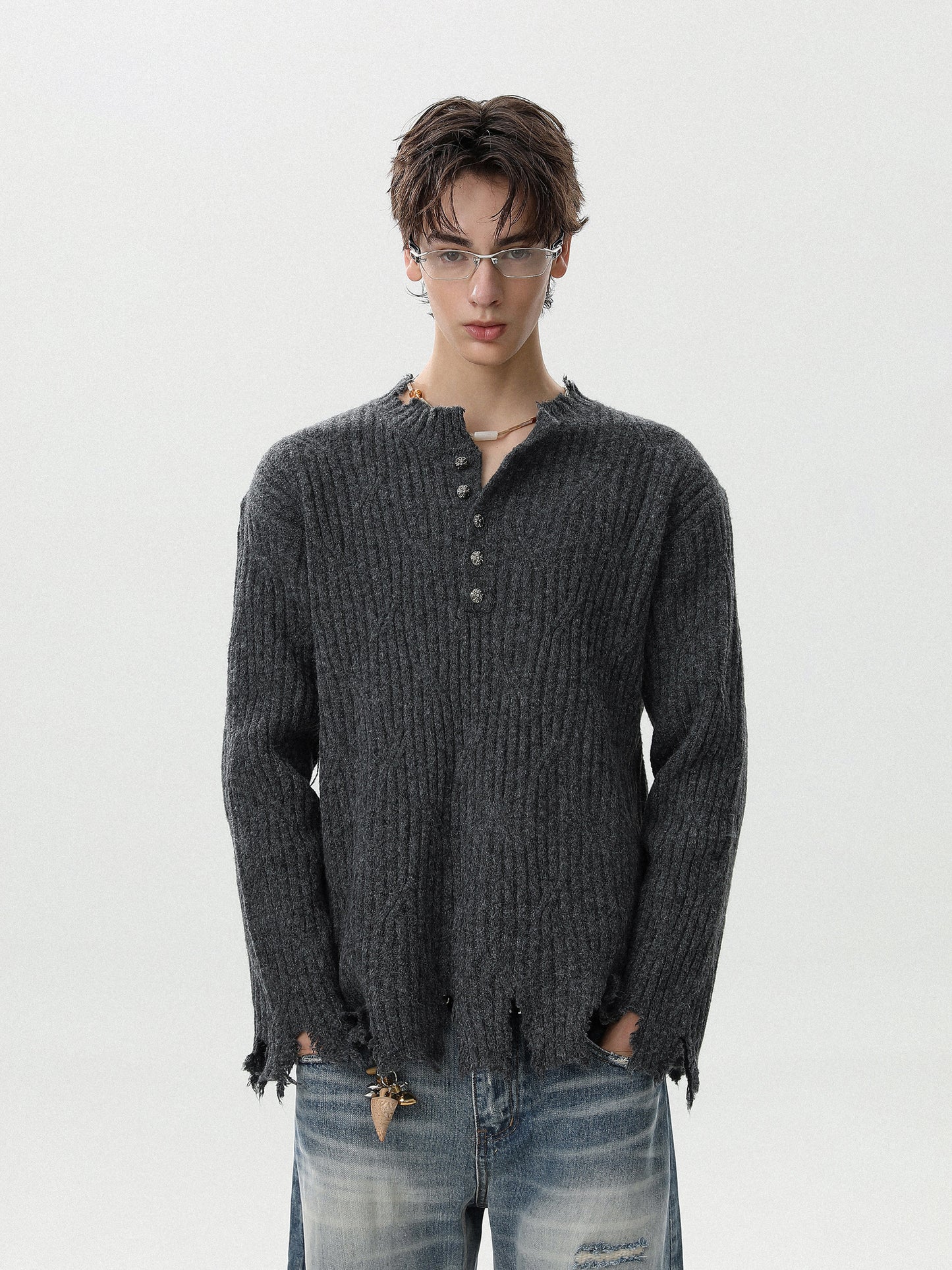Damage Henlyneck Knit (2color)