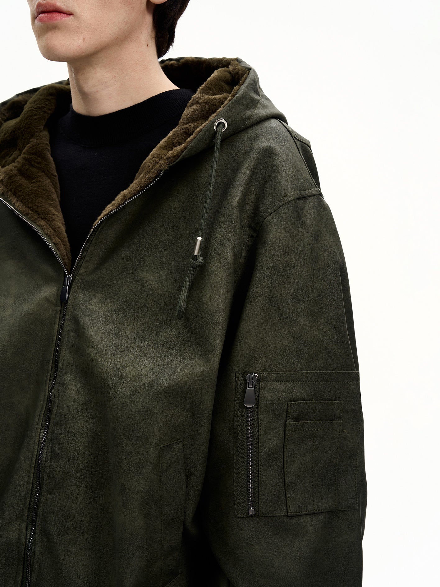 Suede Outer Hoodie (3color)