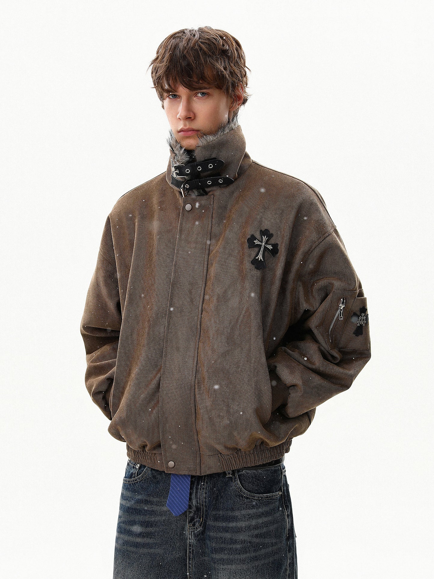Cross Buckle Fur Jacket (2color)