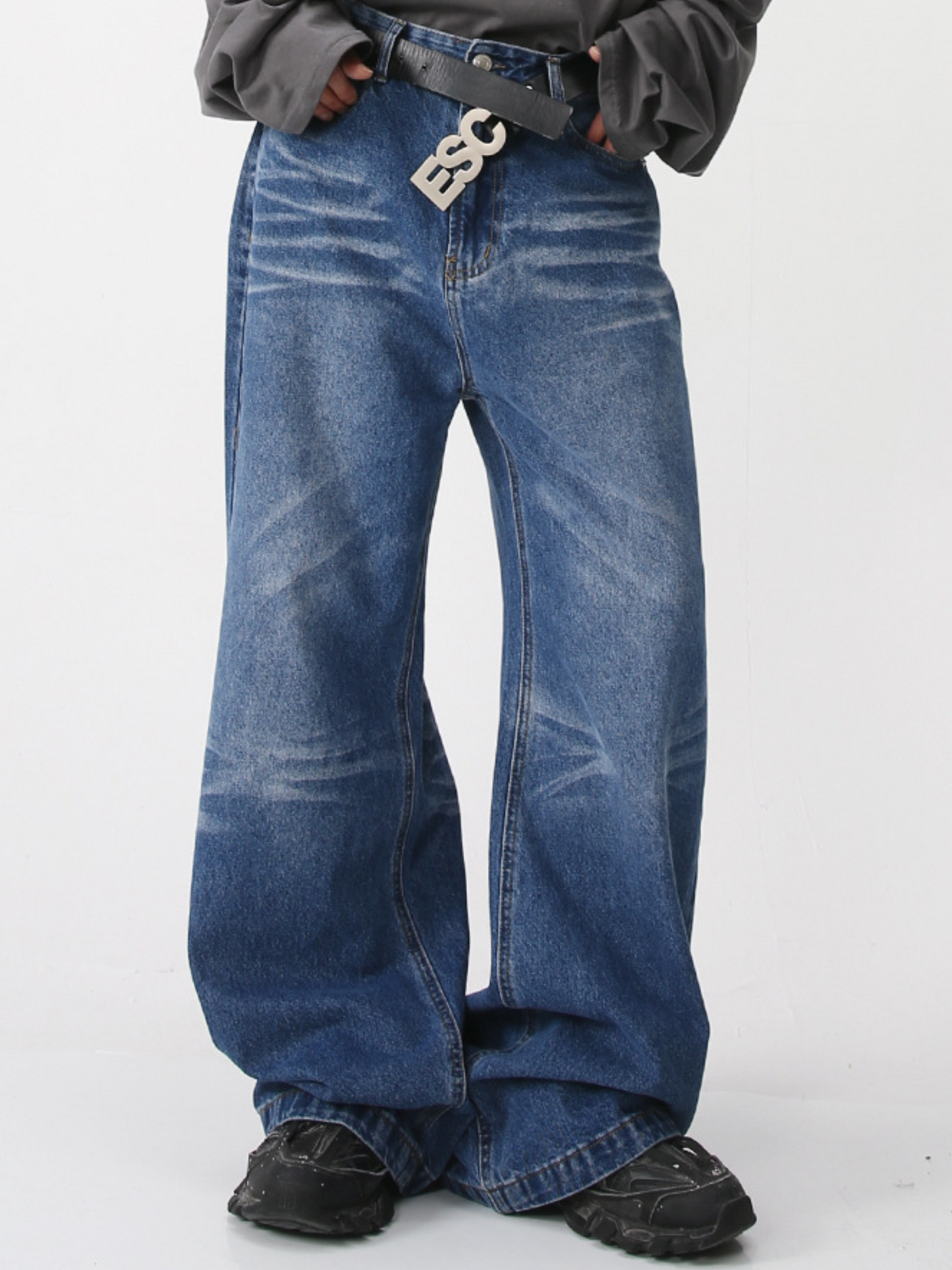 Washed Whisker Wide Denim (2color)