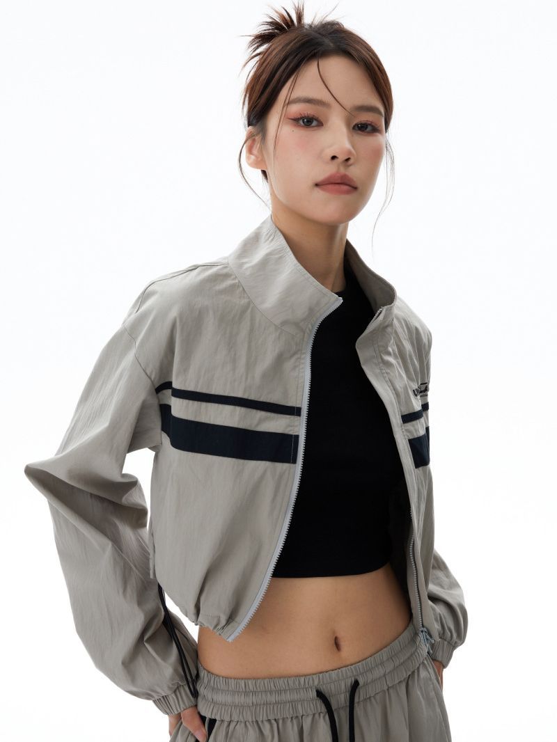 CROPPED NYLON BLOUSON (2COLOR)